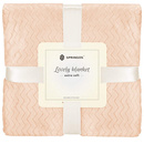 Koc narzuta na łóżko 160x200 cm jasny róż jodełka