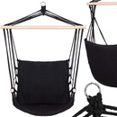 Hamak brazylijski z podłokietnikami 130x90cm czarny