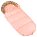 Różowy śpiworek z futerkiem do wózka, sanek