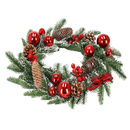 Wieniec świąteczny stroik na drzwi ozdobny 35 cm z bombkami