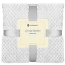 Narzuta na łóżko, pled 150x200 cm dwustronny, tłoczony koc na kanapę jasny popiel