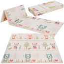 Mata piankowa dla dzieci i niemowląt 180x200 cm XXL dwustronna składana, zwierzaki i las