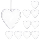 Bombki akrylowe 8cm serce plastikowe decoupage zestaw 10 szt.