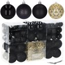 Bombki choinkowe 100 szt. ozdoby świąteczne zestaw 3 rozmiary czarne