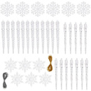 Ozdoba choinkowa 36 szt. akrylowa, świąteczna zawieszka sopel, śnieżynka przezroczysty