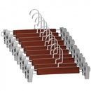 Wieszaki na ubrania 10 szt. klamrowe do spódnic, spodni zestaw brązowy