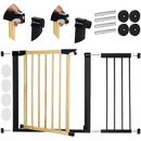 Barierka na schody 75-110 cm bramka rozporowa, zabezpieczająca brązowo-czarna