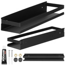 Półka łazienkowa wisząca pod prysznic 40x10 cm stal nierdzewna loft czarna 