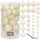 Bombki choinkowe 30 szt. ozdoby świąteczne kremowy