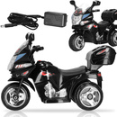 Motocykl na akumulator dla dzieci z klaksonem i muzyką, motor trójkołowy, czarny