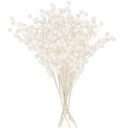 Gałązka dekoracyjna do stroików 10 szt. ozdoba świąteczna biały brokat 