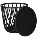 Stolik kawowy loft 44 cm czarny kosz taboret 