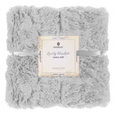 Narzuta na łóżko, koc 220x240 cm dwustronny pled na kanapę jasny szary