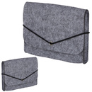 Organizer filcowy na akcesoria pokrowiec z gumką saszetka kopertowa szara