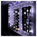 Kurtyna świetlna 180 led girlanda gwiazdki, lampki wewnętrzno-zewnętrzne sople zimny biały + niebieski flash