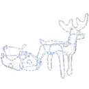 Renifer Led świąteczny z saniami 210 cm świetlna dekoracja biały zimny, niebieski flash