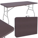 Stół cateringowy 180 cm bankietowy składany w walizkę stolik ogrodowy, turystyczny brązowy