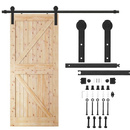 System drzwi przesuwnych 183 cm czarny zestaw z prowadnicą, barn door do 100 kg