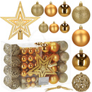 Bombki choinkowe złote zestaw 100 szt. dekoracje świąteczne, gwiazda złote