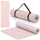 Mata do jogi, ćwiczeń fitness antypoślizgowa 183x61 cm materac do pilates, jasny róż
