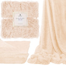 Narzuta na łóżko, koc 160x200 cm pled dwustronny na kanapę beżowy