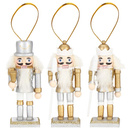 Zawieszki świąteczne 3 sztuki dziadek do orzechów ozdoby choinkowe drewniane