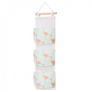 Organizer wiszący z 3 kieszeniami flamingi