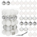 Bombki choinkowe 30 szt. zawieszki na choinkę ozdoby świąteczne 8 cm białe