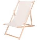 Leżak drewniany ogrodowy 3 stopnie regulacji, na taras, plażę, ecru 