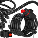 Zapięcie rowerowe, blokada na rower linka na klucz czarny 180 cm