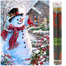 Haft diamentowy mozaika bałwanek obraz 40x30 cm