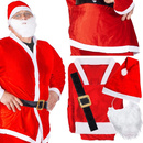 Strój Mikołaja 8 elementów, z brodą i peruką, kostium czerwony