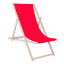 Leżak drewniany z 3-stopniową regulacją, ogrodowy, plażowy, balkonowy, czerwony