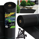 Agrowłóknina antychwastowa agrotkanina 90g czarna mata 1,6x50 m gruba + kotwy 50 szt.