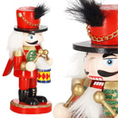 Dziadek do orzechów 15,5 cm z bębenkiem, drewniany żołnierzyk multikolor, figurka świąteczna