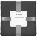 Narzuta na łóżko, koc 200x220 cm grafitowy gładki pled