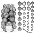 Bombki choinkowe 30 szt. ozdoby świąteczne szary