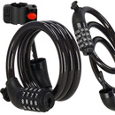 Zapięcie rowerowe, blokada na rower linka na kod czarny 95 cm