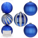 Bombki choinkowe duże 3 szt. ozdoby choinkowe 15 cm nietłukące z brokatem niebieskie