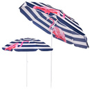 Parasol plażowy 180 cm parasol ogrodowy granatowo-biały flamingi
