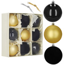 Bombki choinkowe zestaw 9 szt. ozdoby świąteczne do stroika 8,5 cm nietłukące