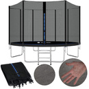 Trampolina ogrodowa z siatką zewnętrzną i drabinką 14 FT, dla dzieci 
