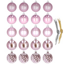 Bombki choinkowe 20 szt. ozdoby świąteczne różowy