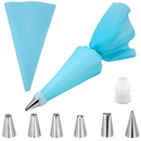 Rękaw cukierniczy silikonowy do dekoracji 8 elem. niebieski