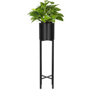 Stojak na kwiaty 74 cm metalowy czarny kwietnik z doniczką
