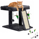 Drapak dla kota dwupoziomowy z sizalem, legowisko, grafitowy