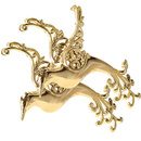 Zawieszki choinkowe 2 szt. ptaszki ażurowy złota