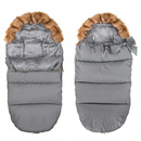 Ciemno szary śpiworek z futerkiem