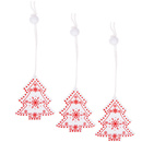 Ozdoba choinkowa drewniana, świąteczna zawieszka choinki 3 szt. biały