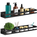 Półki łazienkowe wiszące 2 szt. pod prysznic 50x10 cm stal nierdzewna loft czarne